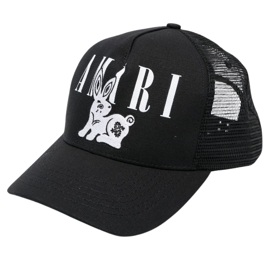 Amiri Bandana Rabbit Trucker Cap Black
