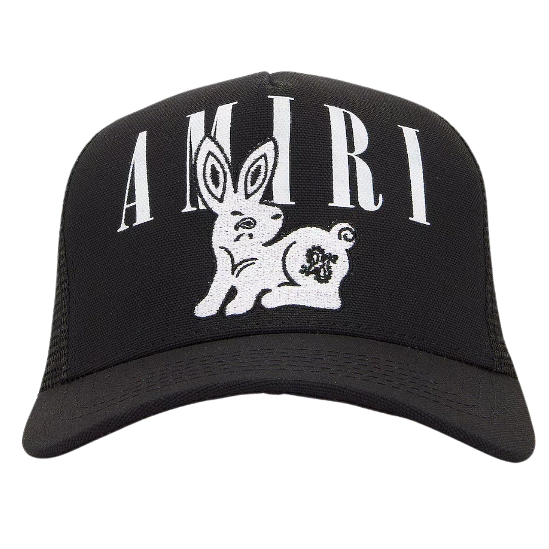 Amiri Bandana Rabbit Trucker Cap Black