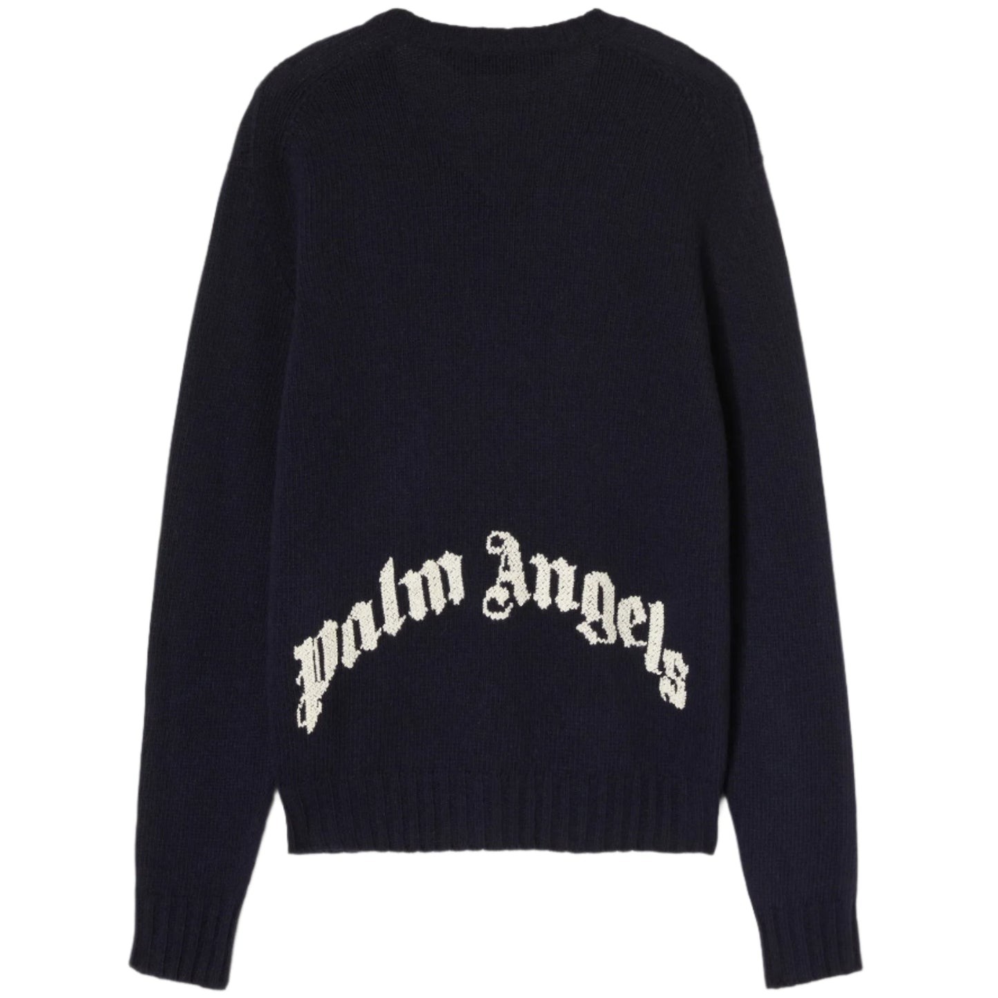 Palm Angels Curved Logo Sweatshirt Navy Blue
