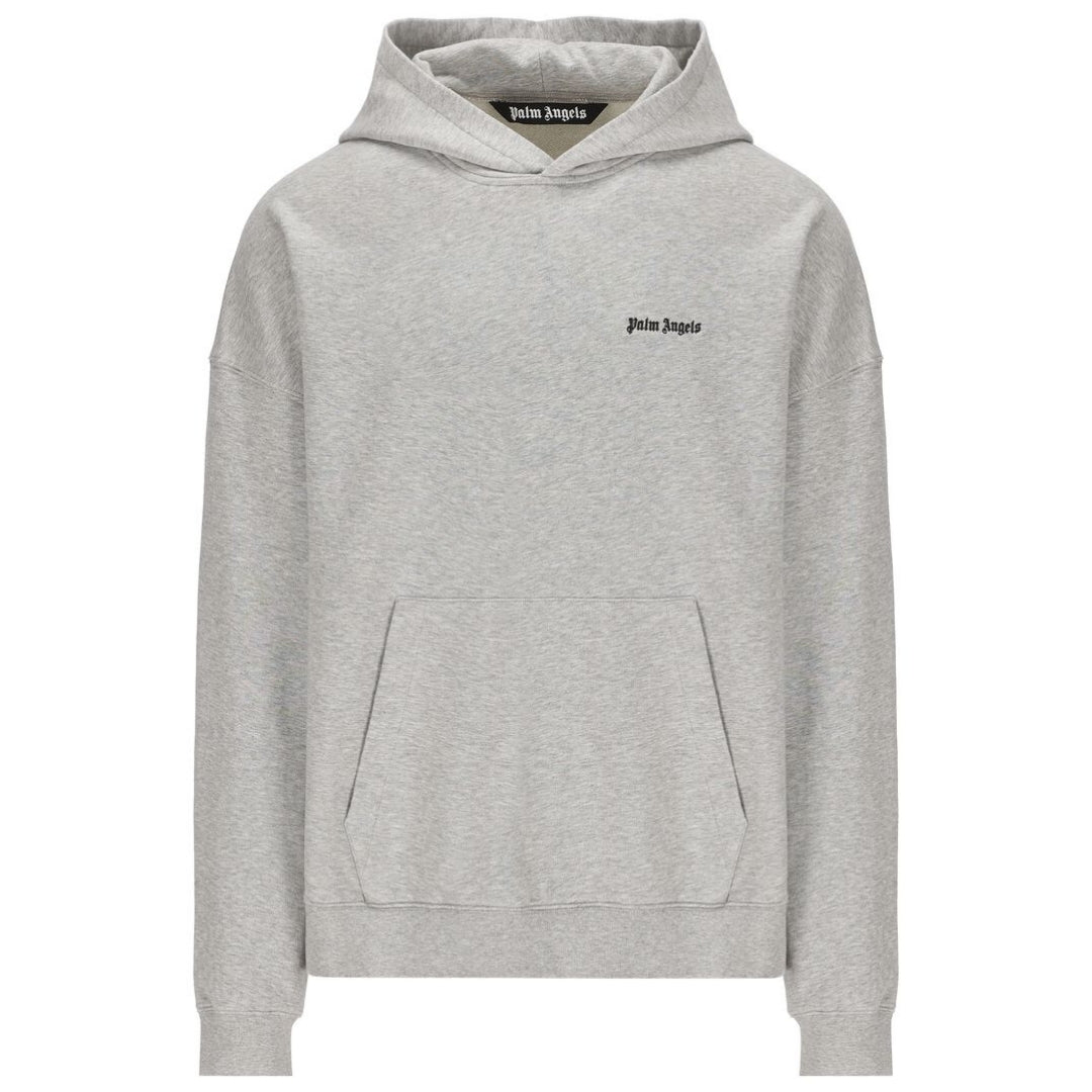 Palm Angels Embroidered Hoodie Grey