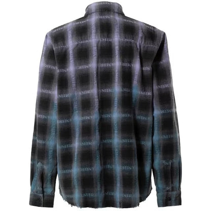 Amiri Ombré Plaid Button-Up Shirt Purple