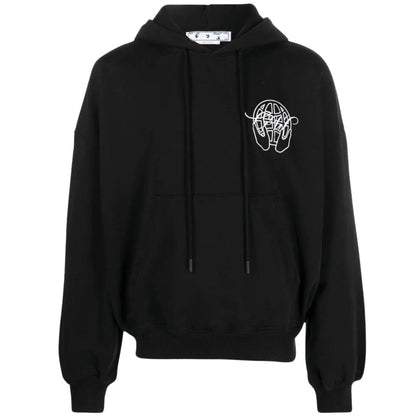 Off-White Hand Arrow Logo Boxy Fit Black Hoodie XS