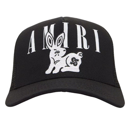 Amiri Bandana Rabbit Trucker Cap Black