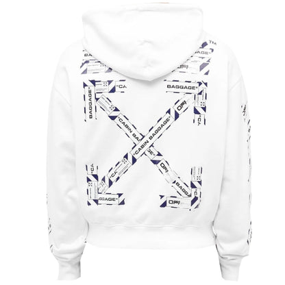 Off-White Airport Tape Slim Fit White Hoodie