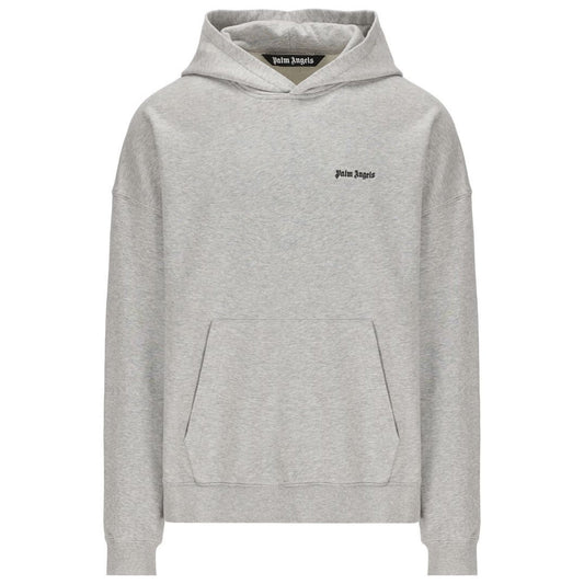 Palm Angels Embroidered Hoodie Grey